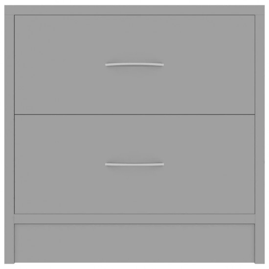 Bedside Cabinet High Gloss Grey 40x30x40 cm Chipboard