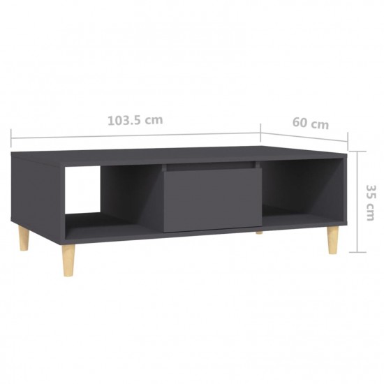 Coffee Table Grey 103.5x60x35 cm Chipboard