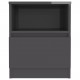 Bed Cabinet High Gloss Grey 40x40x50 cm Chipboard