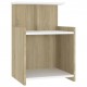 Bed Cabinet White and Sonoma Oak 40x35x60 cm Chipboard