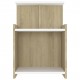 Bed Cabinet White and Sonoma Oak 40x35x60 cm Chipboard