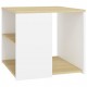 Side Table Sonoma Oak and White 50x50x45 cm Chipboard