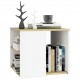 Side Table Sonoma Oak and White 50x50x45 cm Chipboard