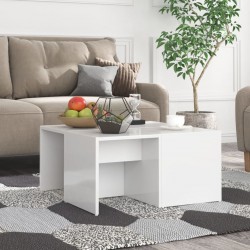 Coffee Tables 4 pcs High Gloss White 33x33x33 cm Chipboard