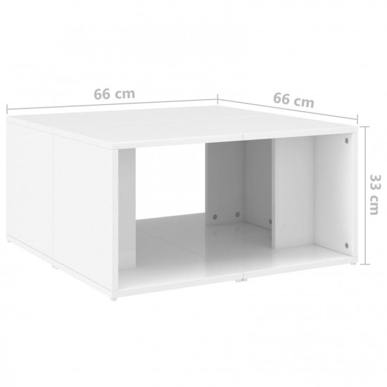 Coffee Tables 4 pcs High Gloss White 33x33x33 cm Chipboard