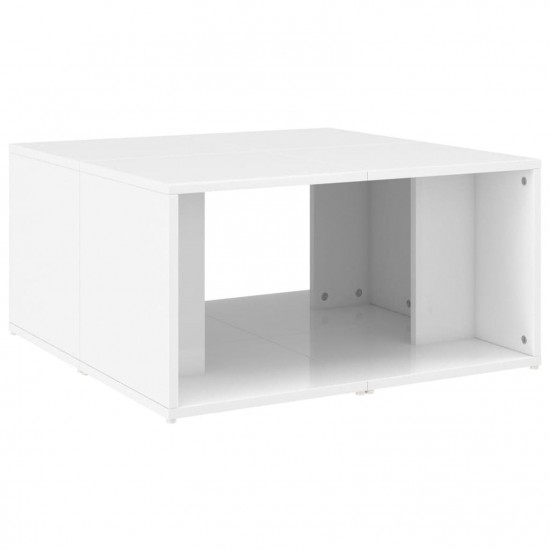 Coffee Tables 4 pcs High Gloss White 33x33x33 cm Chipboard