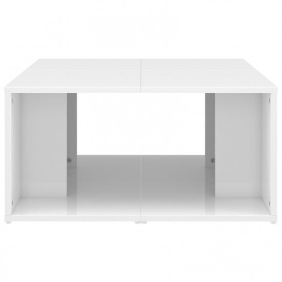 Coffee Tables 4 pcs High Gloss White 33x33x33 cm Chipboard