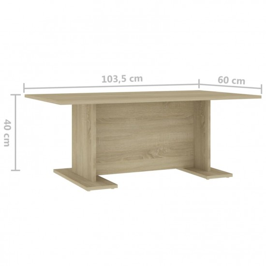 Coffee Table Sonoma Oak 103.5x60x40 cm Chipboard