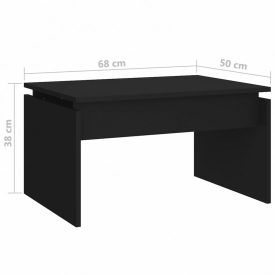 Coffee Table Black 68x50x38 cm Chipboard