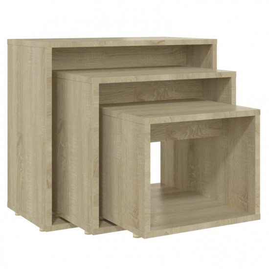 Nesting Tables 3 pcs Sonoma Oak Chipboard