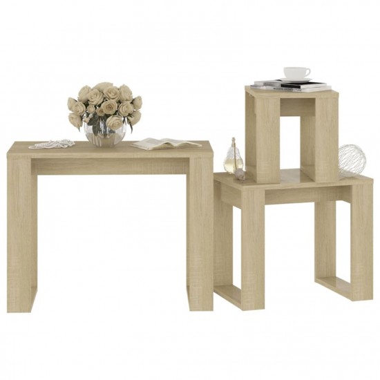  Nesting Tables 3 pcs Sonoma Oak Engineered Wood