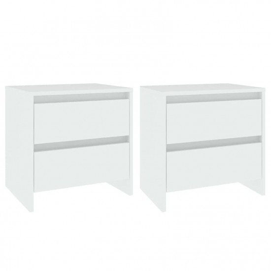 Bedside Cabinets 2 pcs White 45x34.5x44.5 cm Chipboard