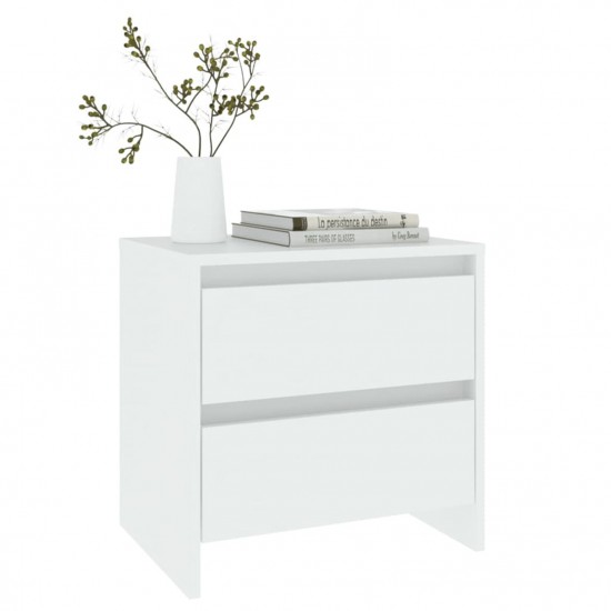 Bedside Cabinets 2 pcs White 45x34.5x44.5 cm Chipboard