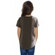 Gray Girls Mix Waffle Textured Short Sleeve Top