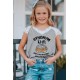 Gray Synonym Rolls Funny Graphic Lace Spliced Girls Top