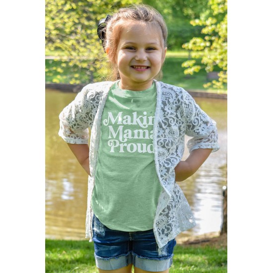 Green Kids Making Mama Proud Print Tee