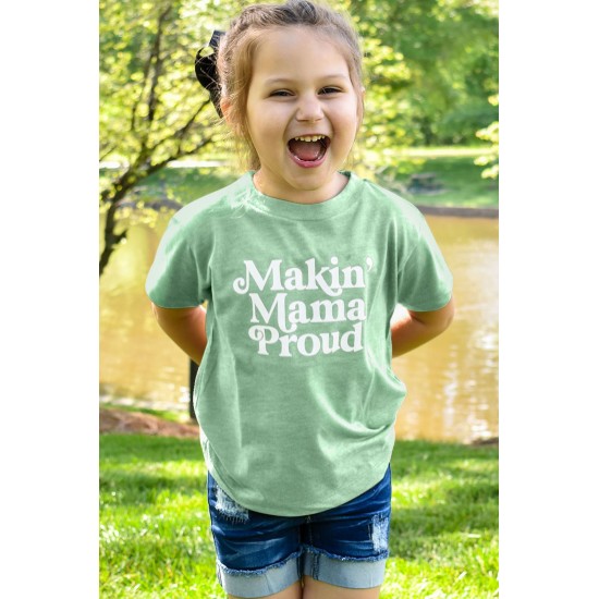 Green Kids Making Mama Proud Print Tee