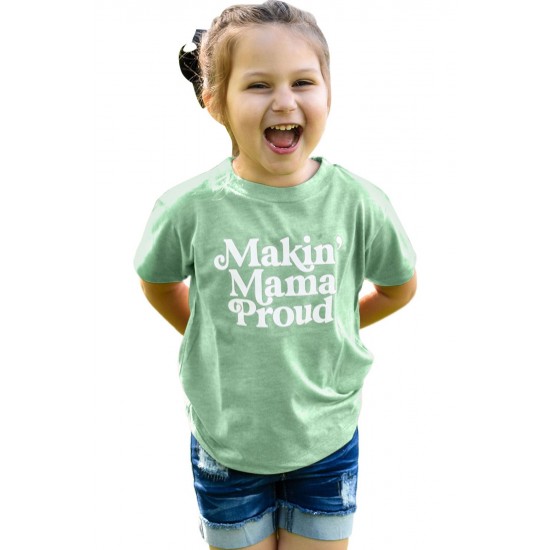 Green Kids Making Mama Proud Print Tee