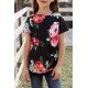 Black Blooming Floral Little Girls’ T-shirt