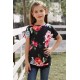 Black Blooming Floral Little Girls’ T-shirt