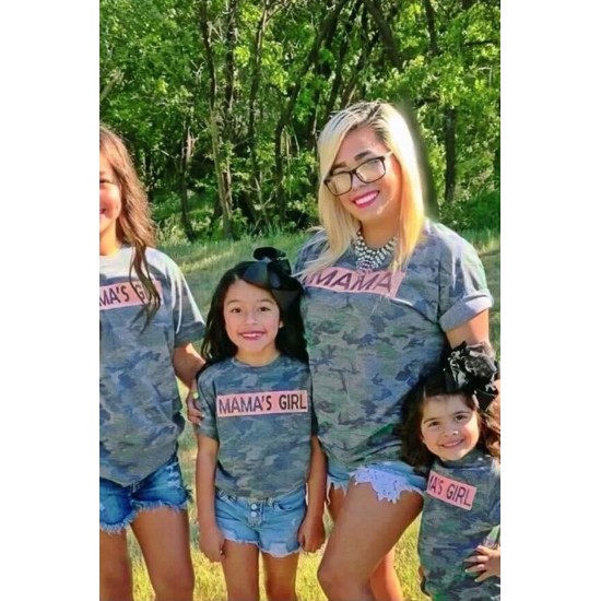 MAMA'S GIRL Camo Print Kids' T-shirt