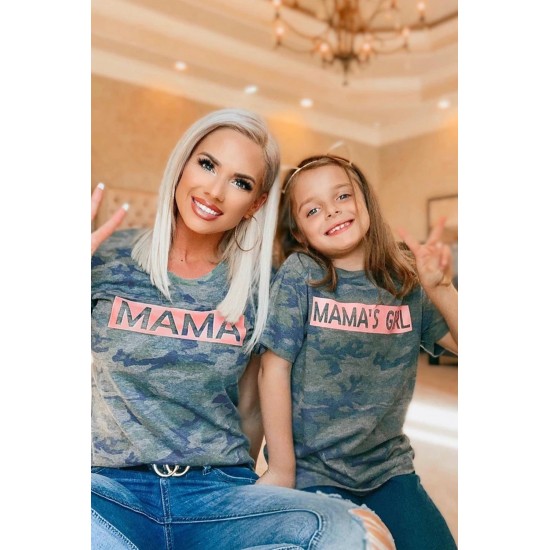 MAMA'S GIRL Camo Print Kids' T-shirt