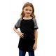 Black Raglan Sleeve Kid Tee with Side Buttons