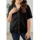 Black Swiss Dot Lace Short Sleeve Girls Top