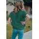 Green Little Girl Swiss Dot Ruffle Sleeves Top