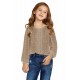 Swiss Dot Lace Splicing Long Sleeve Girl's Blouse