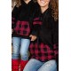 Little Girl Sherpa Plaid Pocket Hoodie