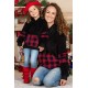 Little Girl Sherpa Plaid Pocket Hoodie