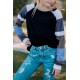 Black Striped Color Block Girl’s Long Sleeve Top