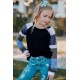 Black Striped Color Block Girl’s Long Sleeve Top