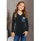 Blue Floral Print Kids Long Sleeve Top