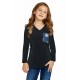 Blue Floral Print Kids Long Sleeve Top