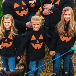 Kids' Halloween Pumpkin Ghost Graphic Pullover Hoodie