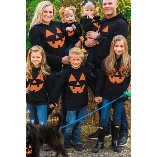 Kids' Halloween Pumpkin Ghost Graphic Pullover Hoodie