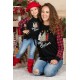 Family Matching Girl's Plaid Christmas Print Tie Knot Long Sleeve Top