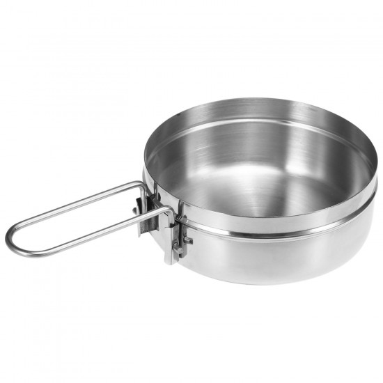 1L Stainless Steel Cooking Kettle Portable Outdoor Camping Backpacking Pot with Foldable Handle