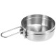 1L Stainless Steel Cooking Kettle Portable Outdoor Camping Backpacking Pot with Foldable Handle