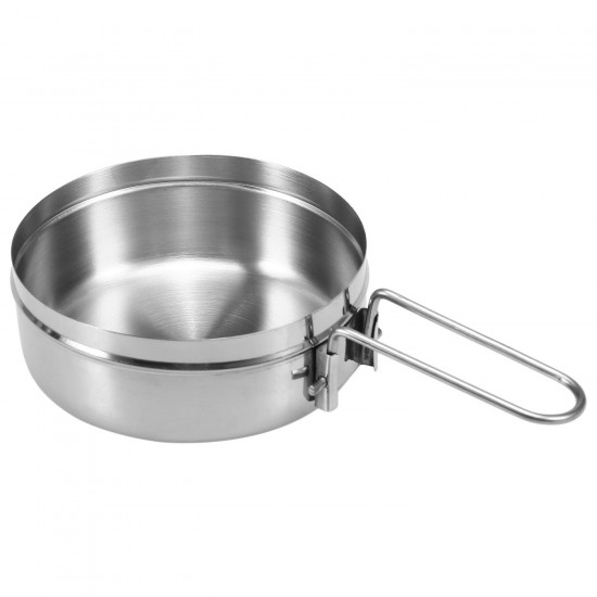 1L Stainless Steel Cooking Kettle Portable Outdoor Camping Backpacking Pot with Foldable Handle