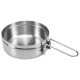 1L Stainless Steel Cooking Kettle Portable Outdoor Camping Backpacking Pot with Foldable Handle