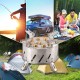 Self-Driving Tour Outdoor Stainless Steel 9-Head Stove Portable 9 Hole Fire And Brimstone Stove Single 1M Soft Tube