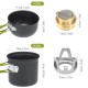 Mini Alcohol Stove Cooking Pot Cookset for Outdoor Camping Hiking Backpacking Fishing