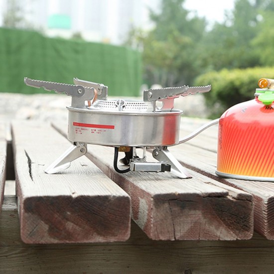 BRS-10 Outdoor Portable Camping Picnic Split-Type Stainless Steel Butane Gas Stove Cooker Burner Big Power Large Blaze