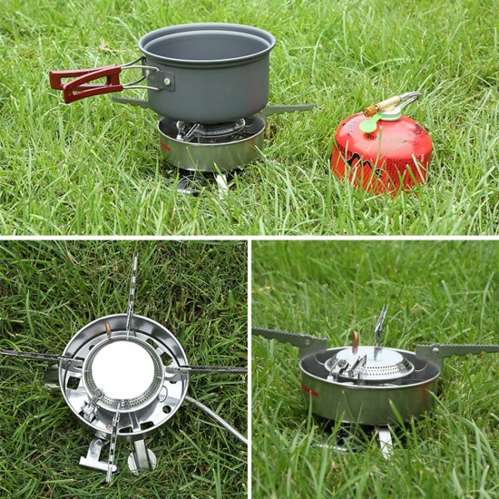 BRS-10 Outdoor Portable Camping Picnic Split-Type Stainless Steel Butane Gas Stove Cooker Burner Big Power Large Blaze