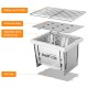 Outdoor Stainless Steel Grill Portable Wood Burning Camping Stove Folding BBQ Grill Windproof Camping Picnic Tool For Home Park Use