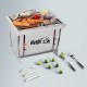 Outdoor Stainless Steel Grill Portable Wood Burning Camping Stove Folding BBQ Grill Windproof Camping Picnic Tool For Home Park Use