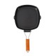 Outdoor Camping Frying Pan Ultralight Iron Steak Pot with Foldable Handle Cooking Tableware